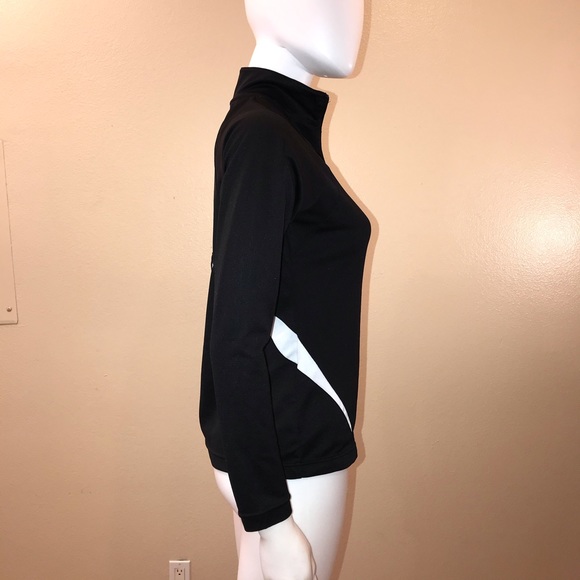 Jockey Athletic Pullover Quarter Zip Womens Size Small Black White Long Sleeve - Picture 8 of 14